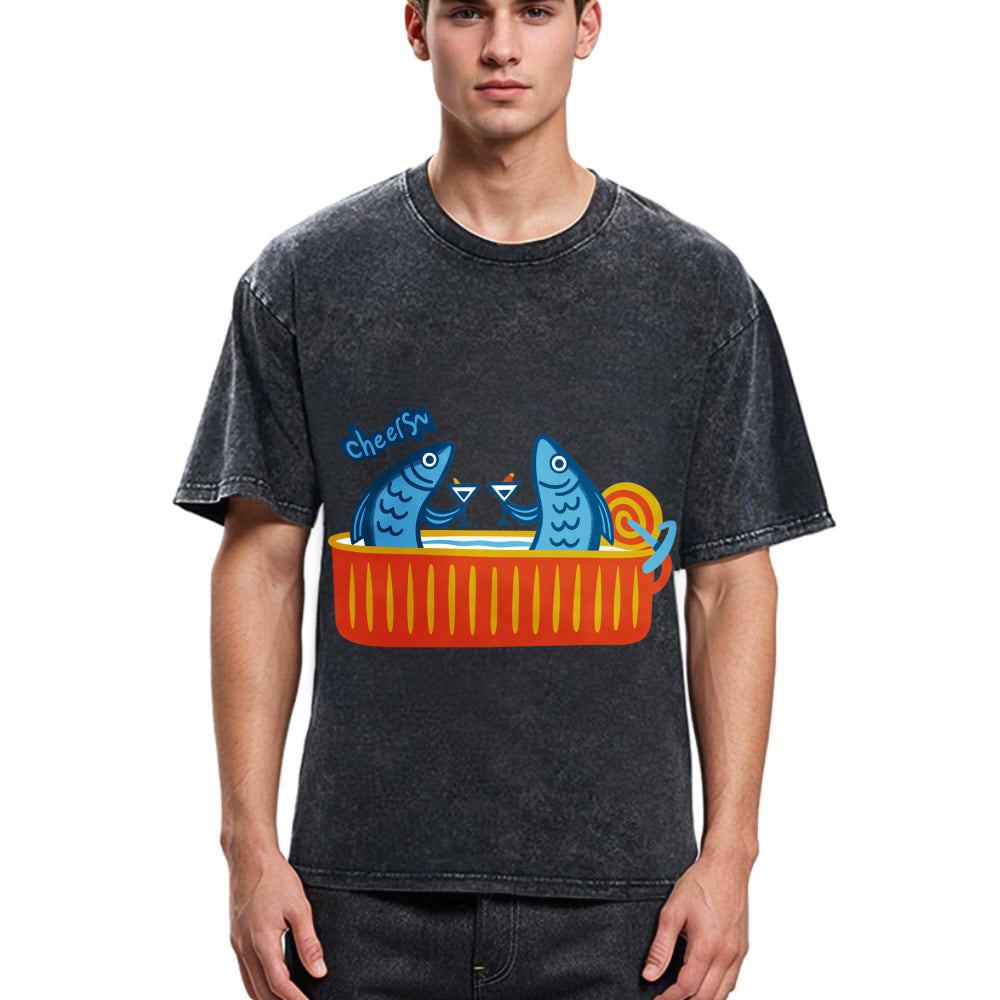 Tokyosol Canned Fish Bar Washed T-Shirt