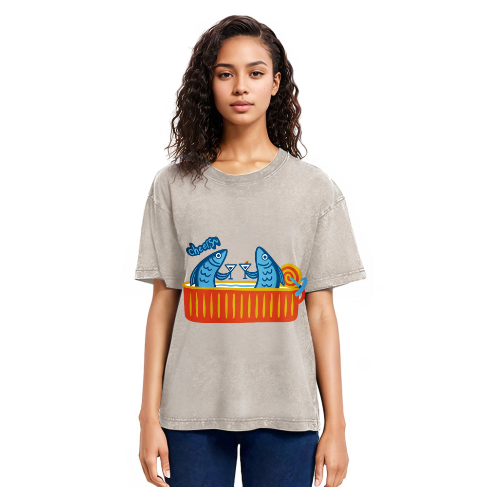 Tokyosol Canned Fish Bar Washed T-Shirt
