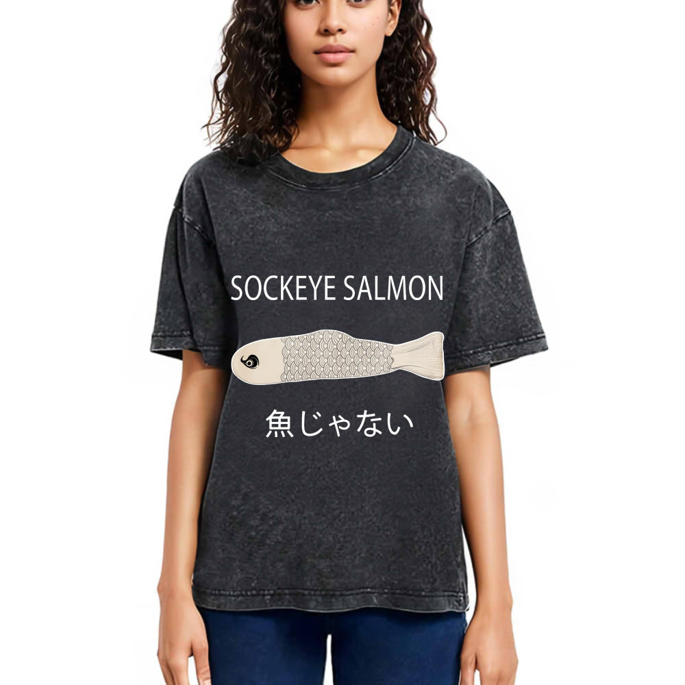 Tokyosol Sockeye Salmon Washed T-Shirt