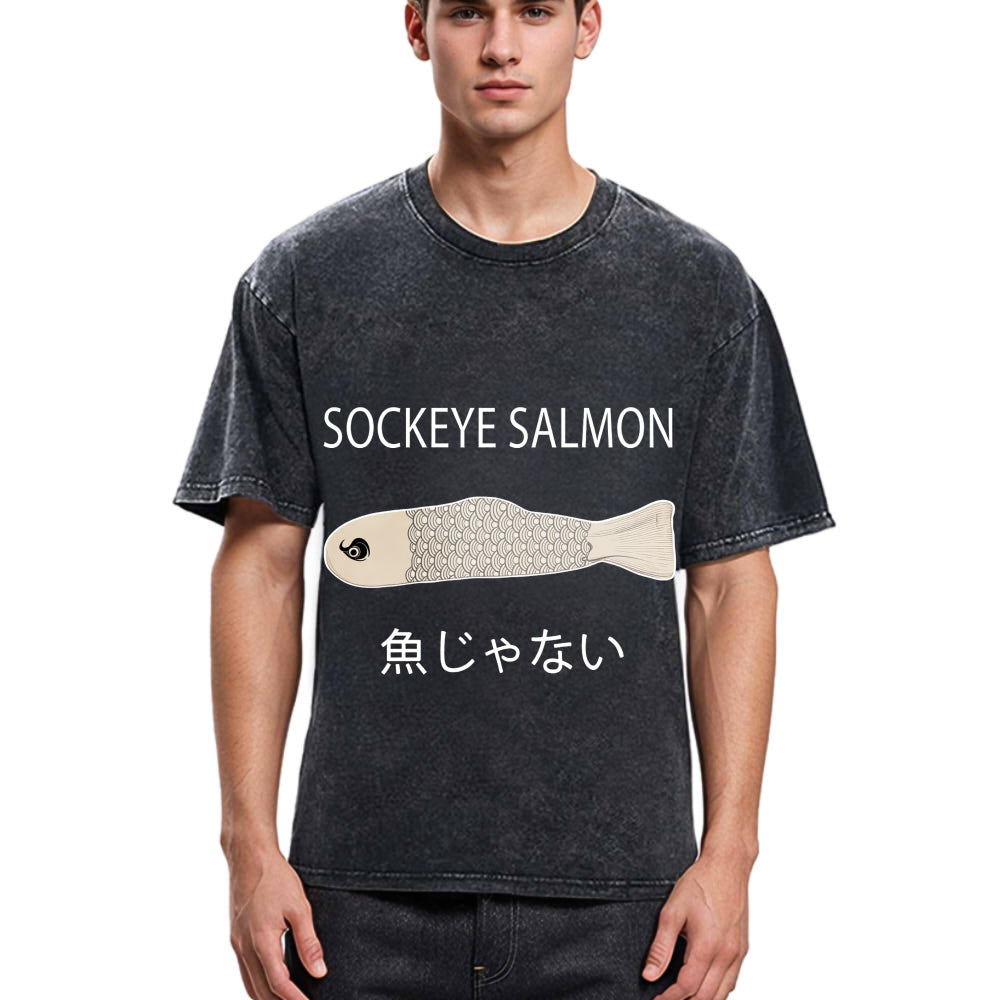 Tokyosol Sockeye Salmon Washed T-Shirt