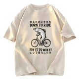 Tokyosol Born To Ride Funny Fish Washed T-Shirt