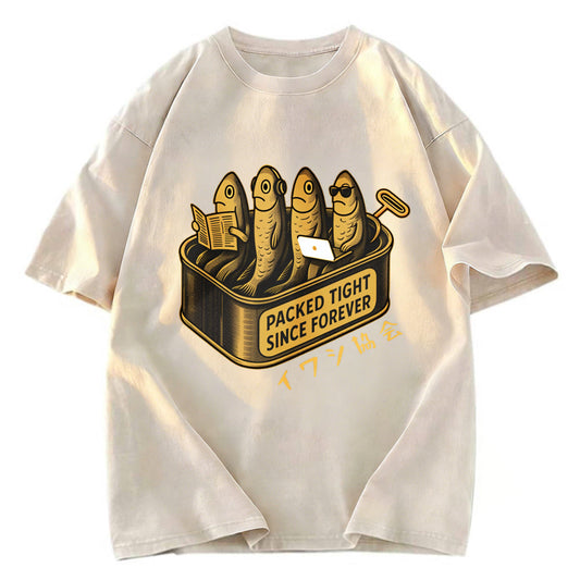 Tokyosol Sardines Office Worker Washed T-Shirt