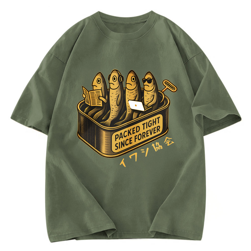 Tokyosol Sardines Office Worker Washed T-Shirt
