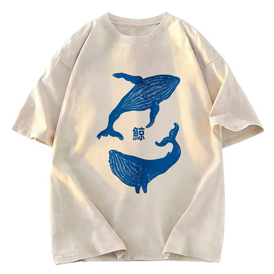 Tokyosol Japanese whale Washed T-Shirt