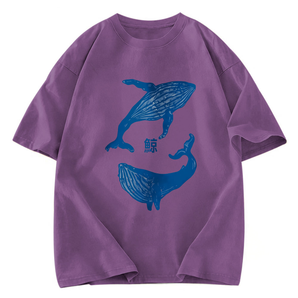 Tokyosol Japanese whale Washed T-Shirt