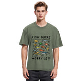 Tokyosol Funny Fish Hook Washed T-Shirt
