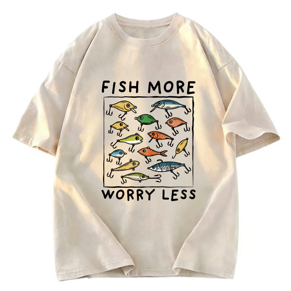 Tokyosol Funny Fish Hook Washed T-Shirt