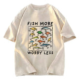 Tokyosol Funny Fish Hook Washed T-Shirt