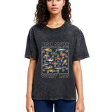 Tokyosol Funny Fish Hook Washed T-Shirt
