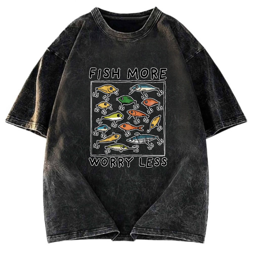 Tokyosol Funny Fish Hook Washed T-Shirt
