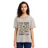 Tokyosol Funny Fish Hook Washed T-Shirt