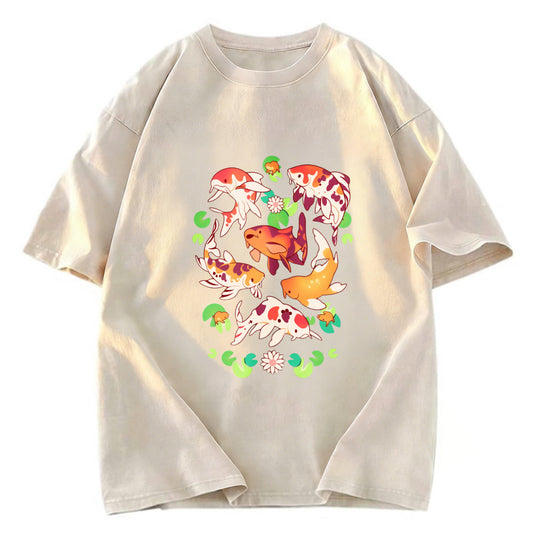 Tokyosol Retro Koi Group Washed T-Shirt