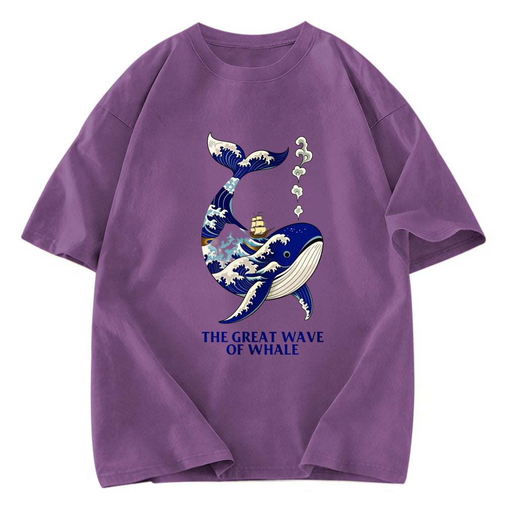 Tokyosol Ukiyoe Wave Whale Washed T-Shirt