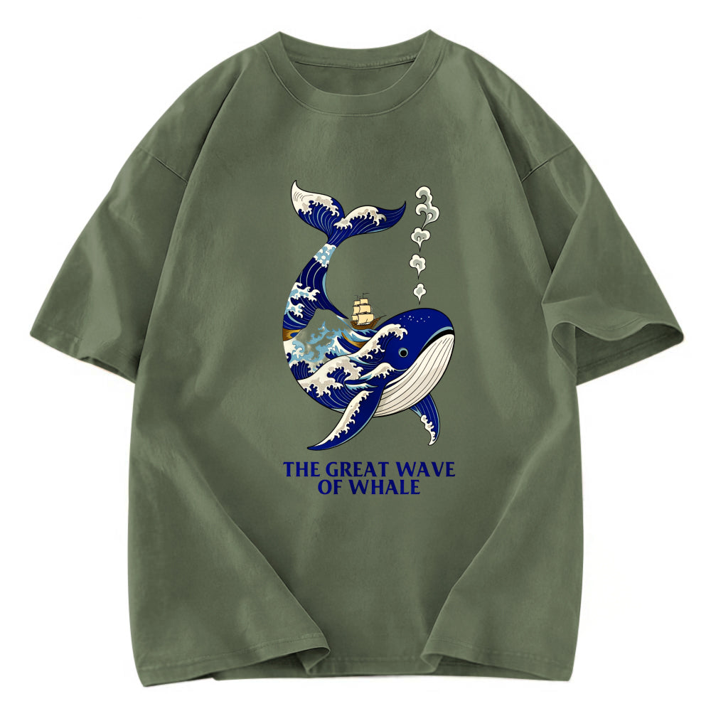 Tokyosol Ukiyoe Wave Whale Washed T-Shirt
