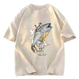 Tokyosol Cats Caught Tuna Washed T-Shirt
