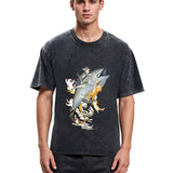 Tokyosol Cats Caught Tuna Washed T-Shirt