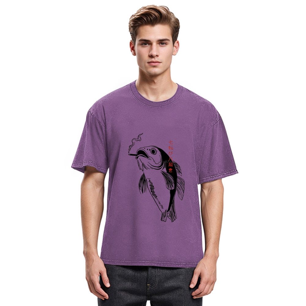 Tokyosol Smoked Fish Washed T-Shirt