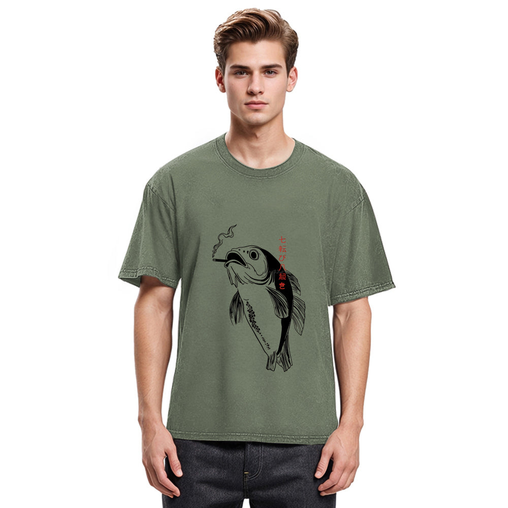 Tokyosol Smoked Fish Washed T-Shirt