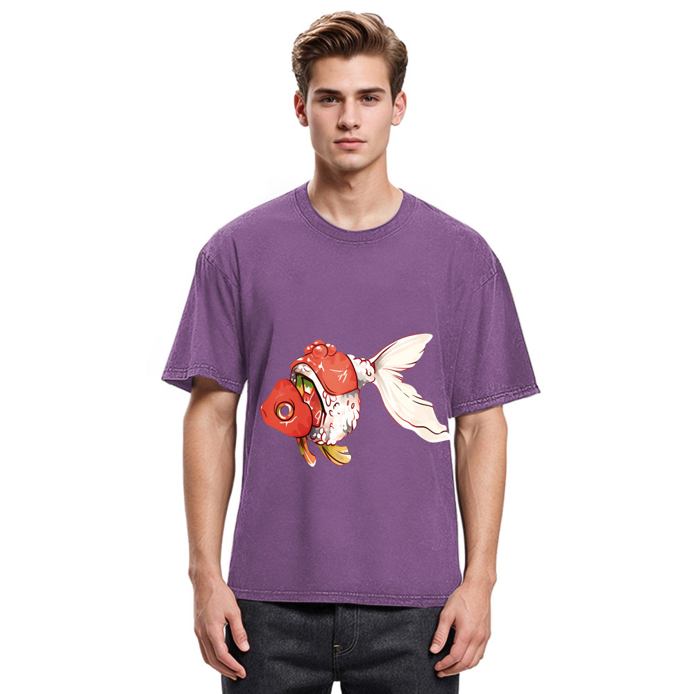 Tokyosol Goldfish Sushi Washed T-Shirt