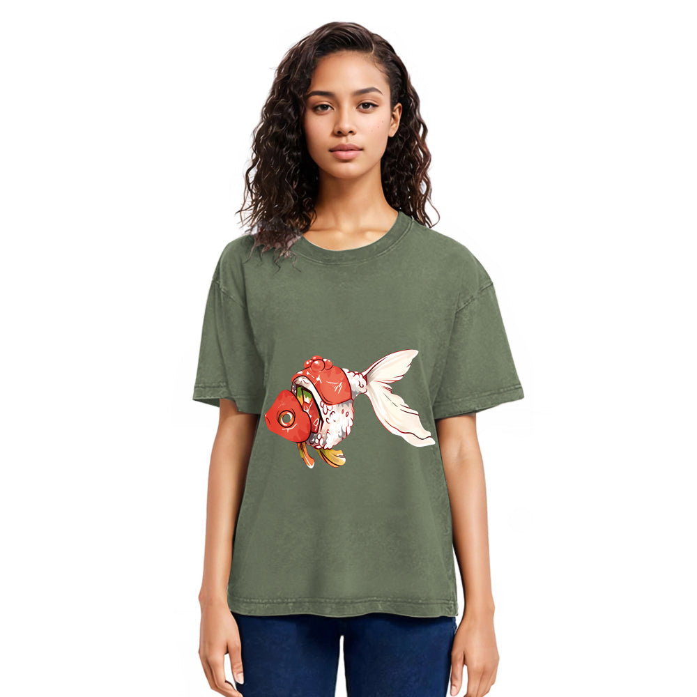 Tokyosol Goldfish Sushi Washed T-Shirt
