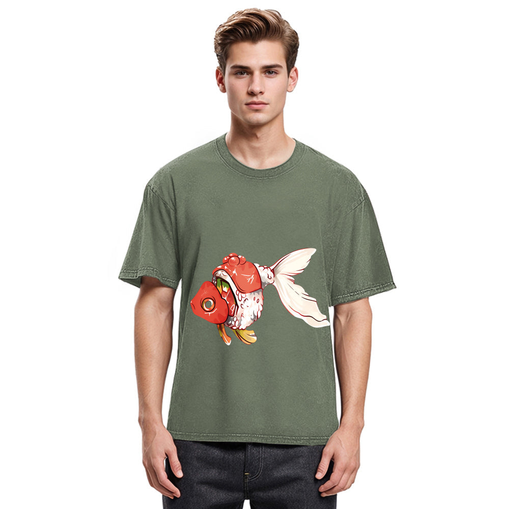 Tokyosol Goldfish Sushi Washed T-Shirt