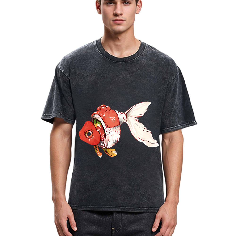 Tokyosol Goldfish Sushi Washed T-Shirt