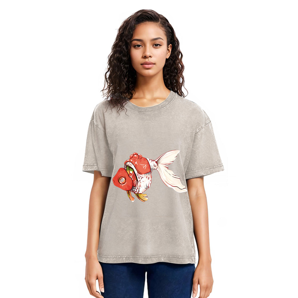 Tokyosol Goldfish Sushi Washed T-Shirt