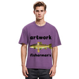 Tokyosol Interesting Fish Art Washed T-Shirt