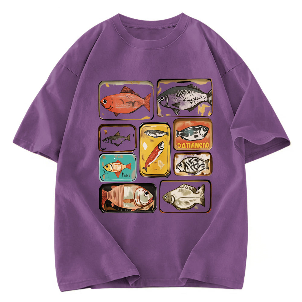 Tokyosol Vintage Canned Fish Washed T-Shirt
