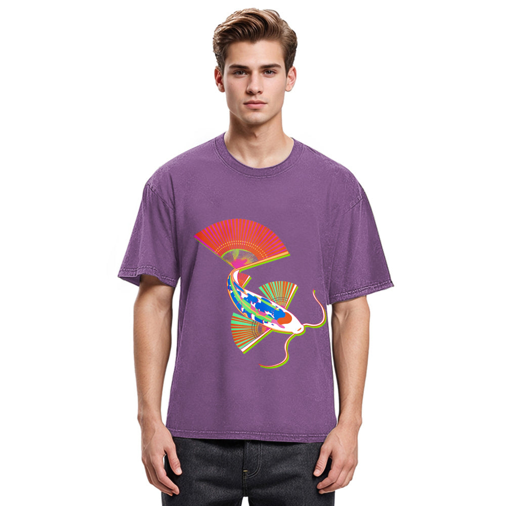 Tokyosol Japanese Traditional Fish Washed T-Shirt