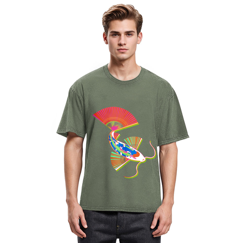 Tokyosol Japanese Traditional Fish Washed T-Shirt