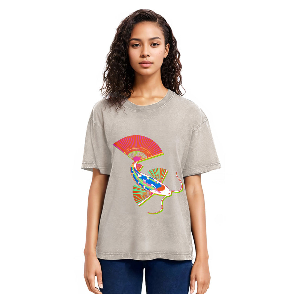 Tokyosol Japanese Traditional Fish Washed T-Shirt