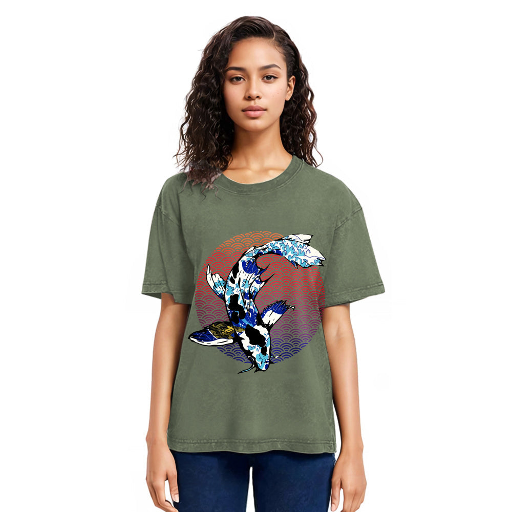 Tokyosol Vintage Japanese Koi Washed T-Shirt