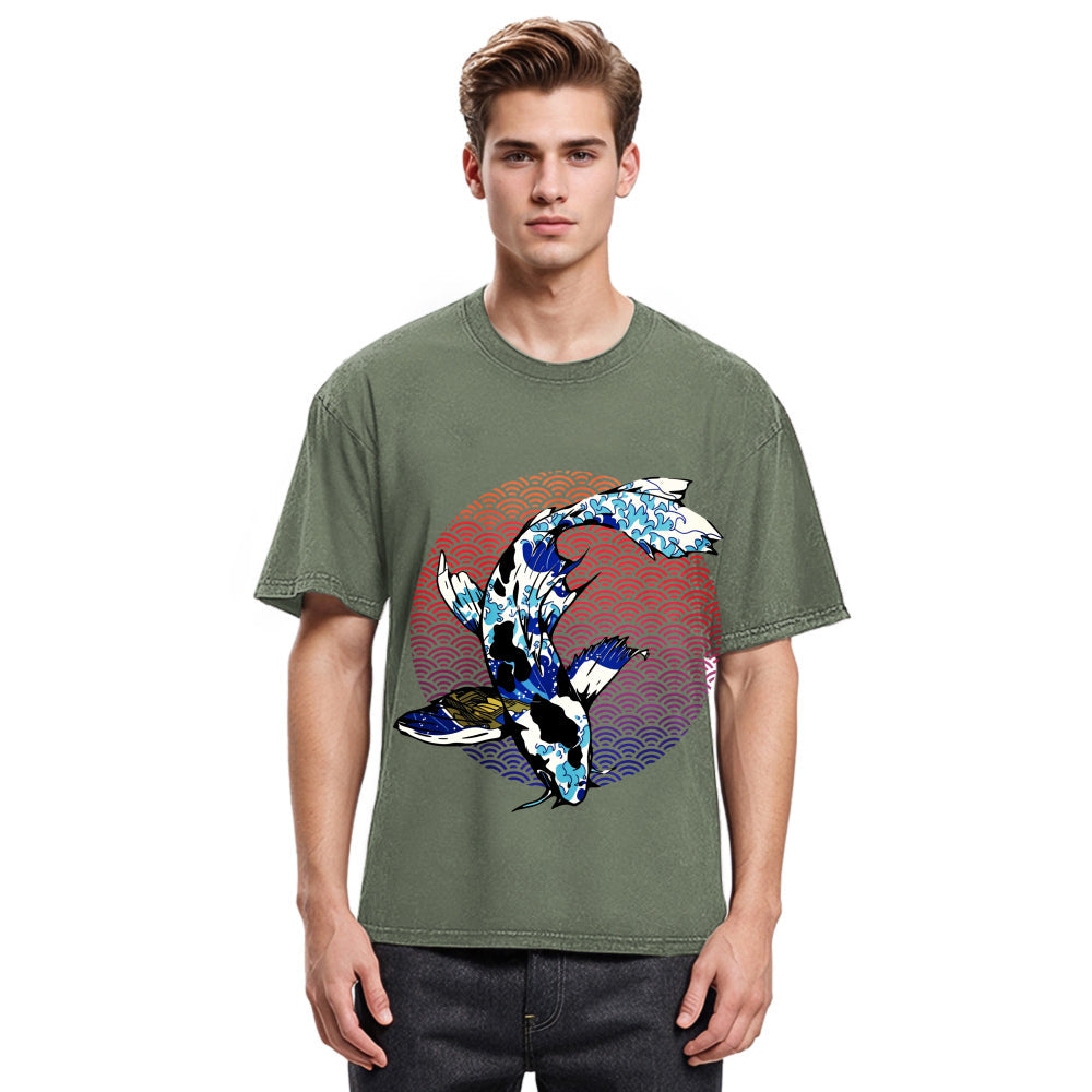 Tokyosol Vintage Japanese Koi Washed T-Shirt