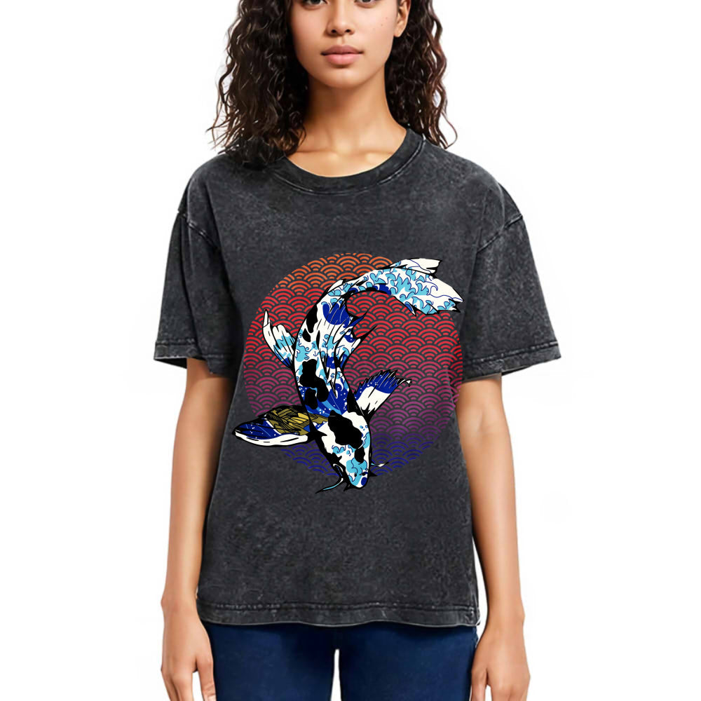 Tokyosol Vintage Japanese Koi Washed T-Shirt