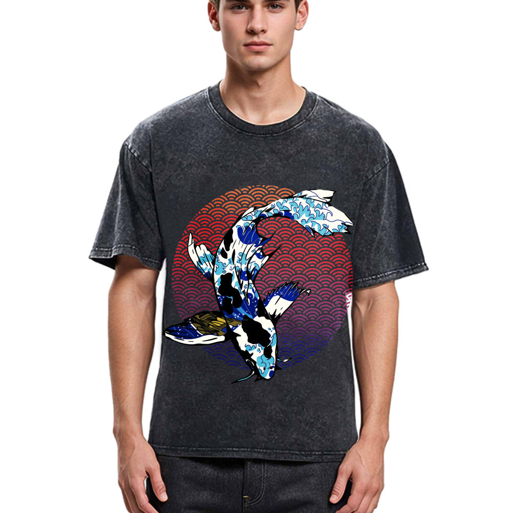 Tokyosol Vintage Japanese Koi Washed T-Shirt