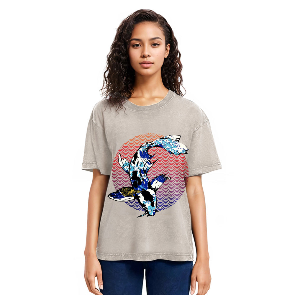 Tokyosol Vintage Japanese Koi Washed T-Shirt