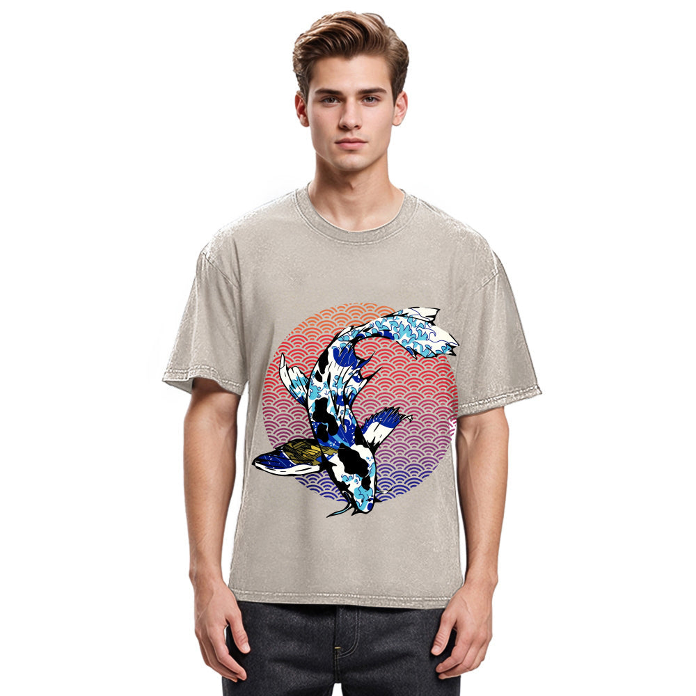 Tokyosol Vintage Japanese Koi Washed T-Shirt