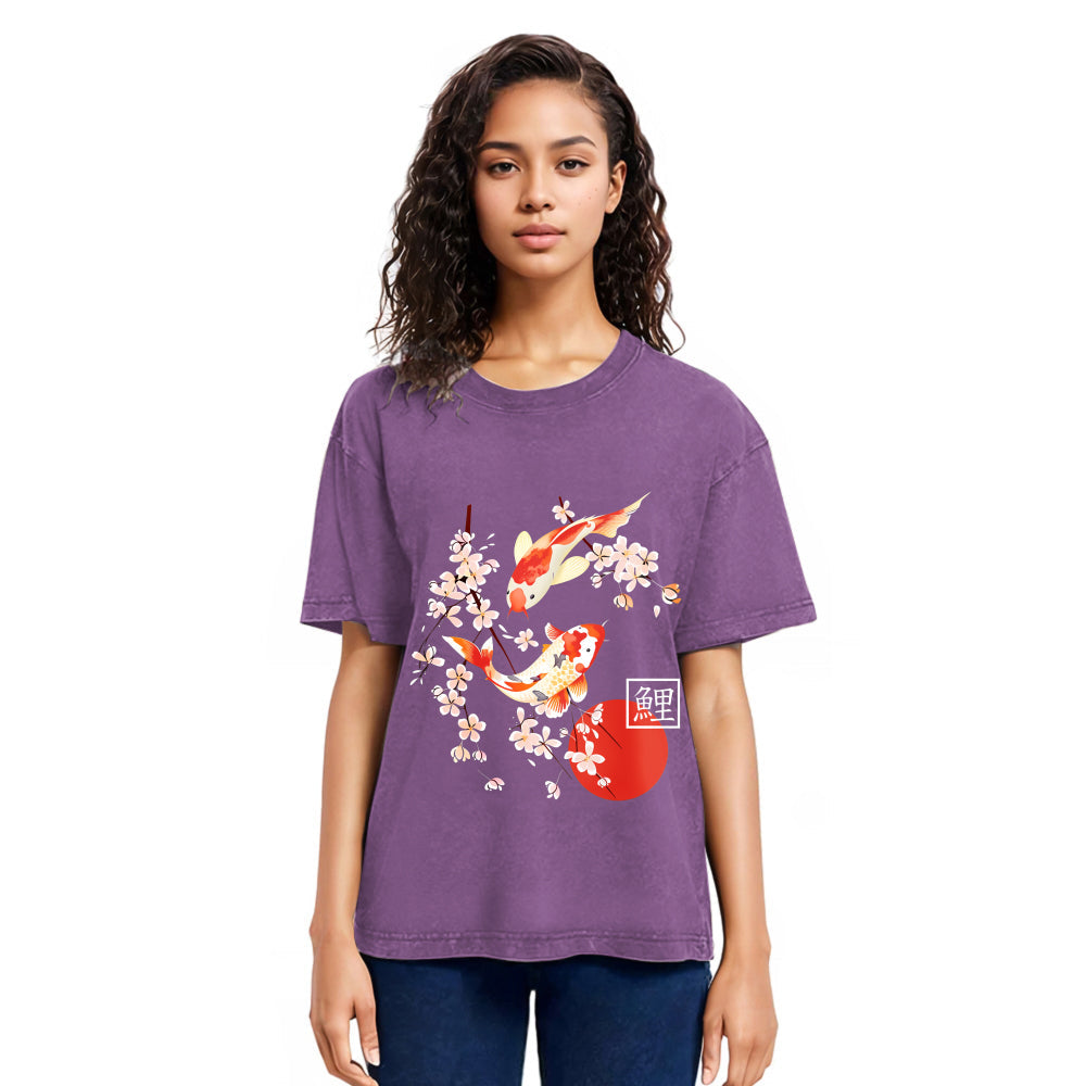 Tokyosol Japanese Auspicious Carp Washed T-Shirt