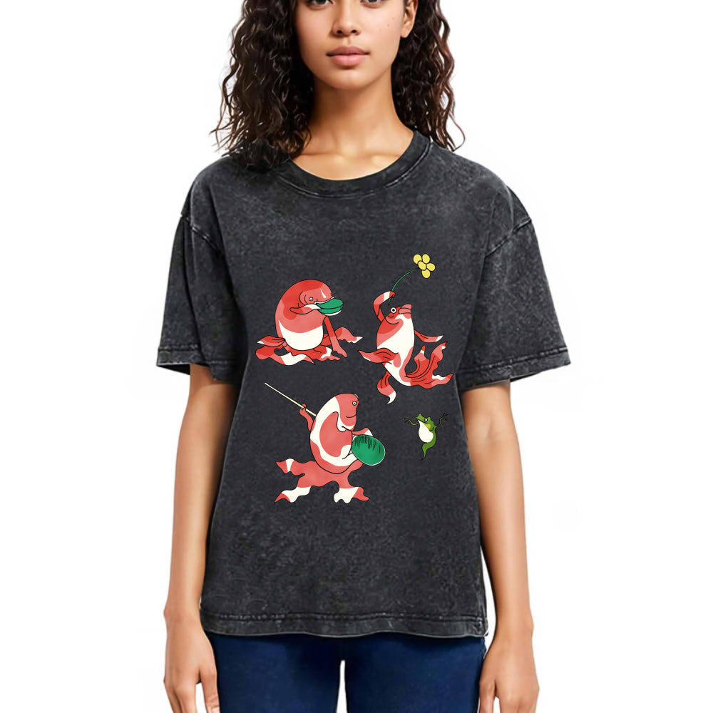 Tokyosol Fish Party Washed T-Shirt