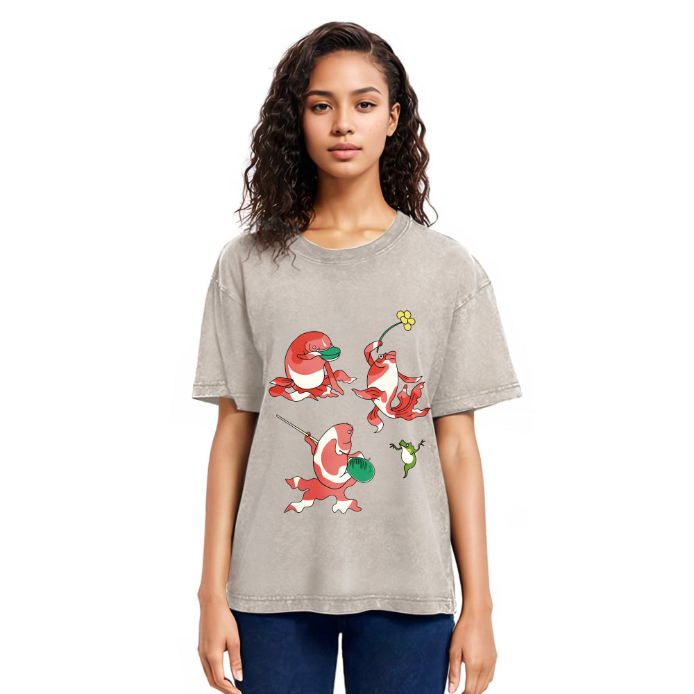 Tokyosol Fish Party Washed T-Shirt