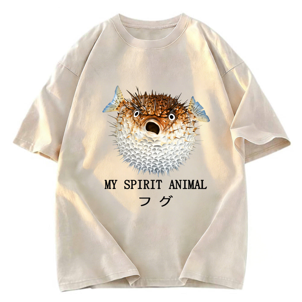 Tokyosol Grumpy Pufferfish Washed T-Shirt