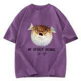 Tokyosol Grumpy Pufferfish Washed T-Shirt