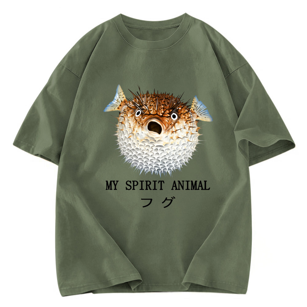 Tokyosol Grumpy Pufferfish Washed T-Shirt