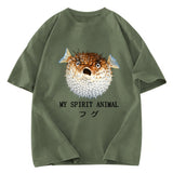Tokyosol Grumpy Pufferfish Washed T-Shirt