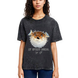 Tokyosol Grumpy Pufferfish Washed T-Shirt