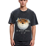Tokyosol Grumpy Pufferfish Washed T-Shirt