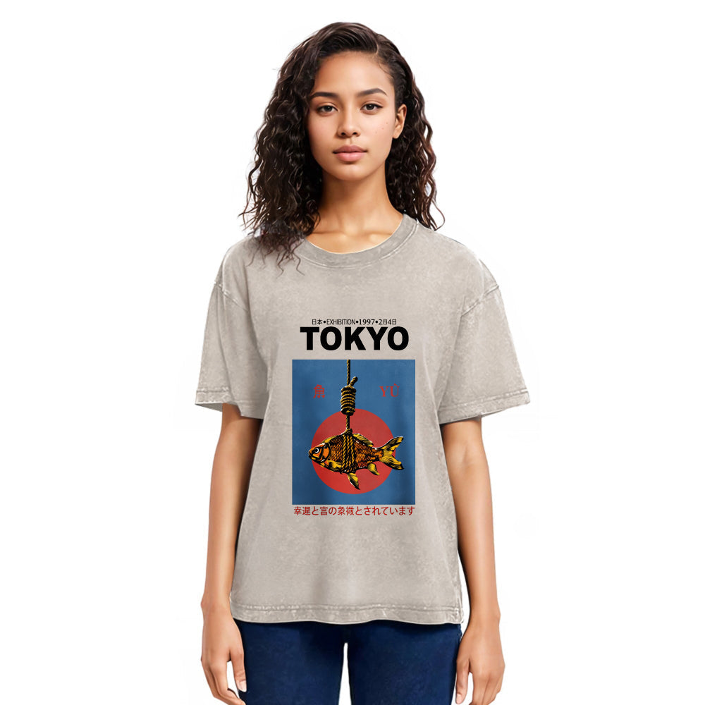 Tokyosol Retro Tokyo Fish Washed T-Shirt