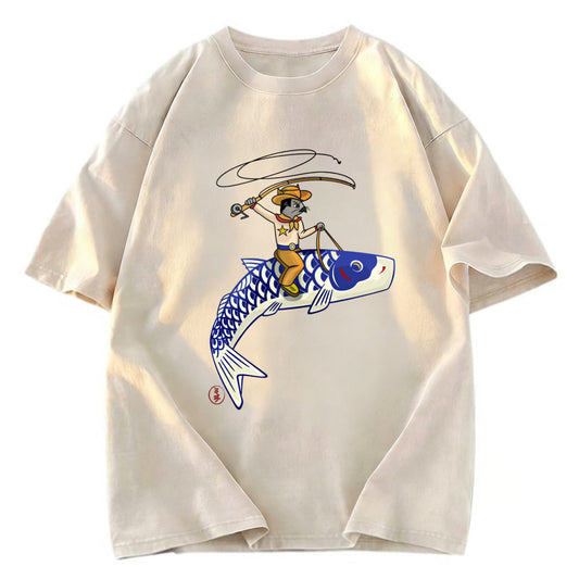 Tokyosol Cowboy Mouse Ride Fish Washed T-Shirt