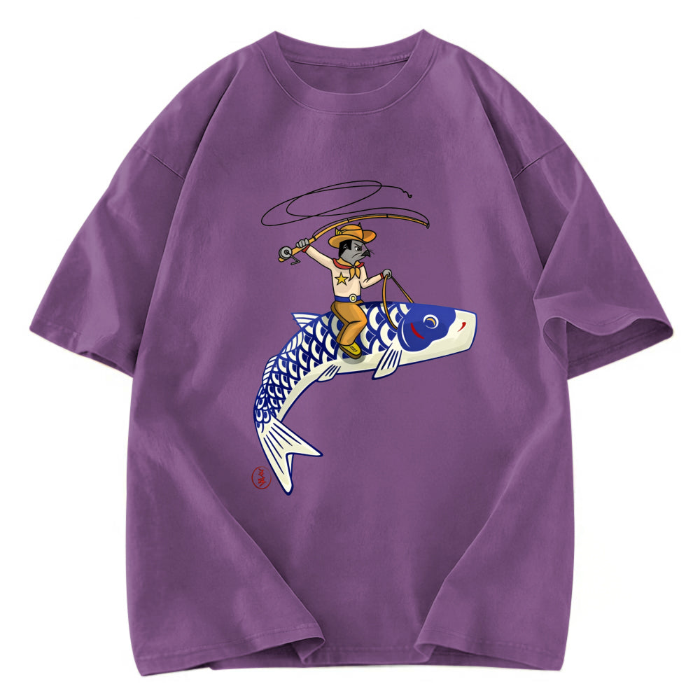 Tokyosol Cowboy Mouse Ride Fish Washed T-Shirt